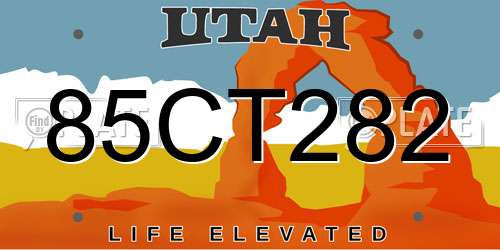 85CT282 Utah License Plate