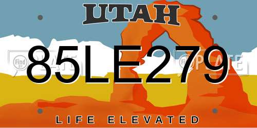 85LE279 Utah License Plate