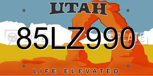 85LZ990 Utah License Plate