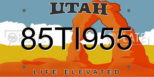 85TI955 Utah License Plate