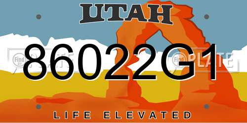 86022G1 Utah License Plate