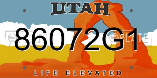 86072G1 Utah License Plate