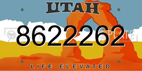 8622262 Utah License Plate