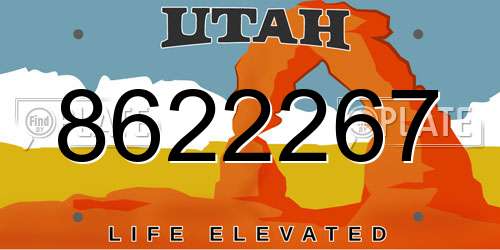 8622267 Utah License Plate