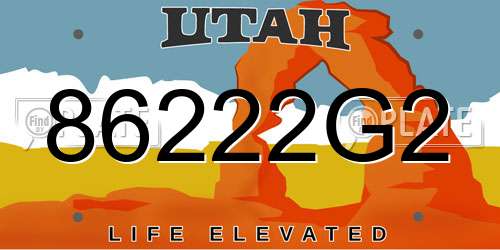 86222G2 Utah License Plate