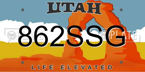 862SSG Utah License Plate