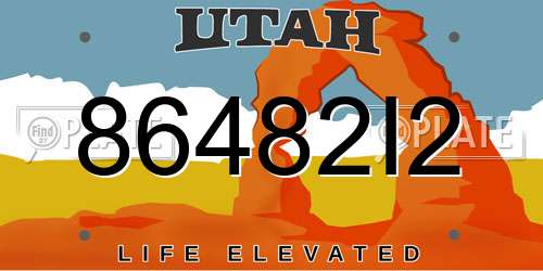86482I2 Utah License Plate