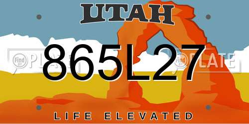 865L27 Utah License Plate