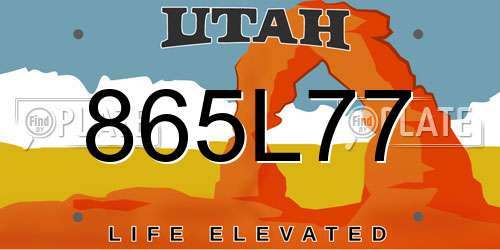 865L77 Utah License Plate