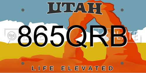 865QRB Utah License Plate