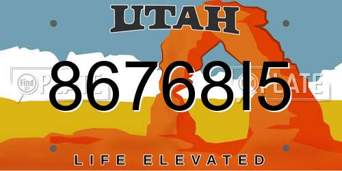 86768I5 Utah License Plate