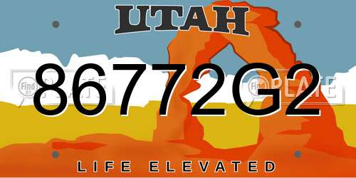 86772G2 Utah License Plate