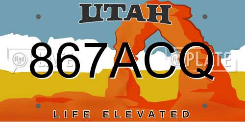 867ACQ Utah License Plate