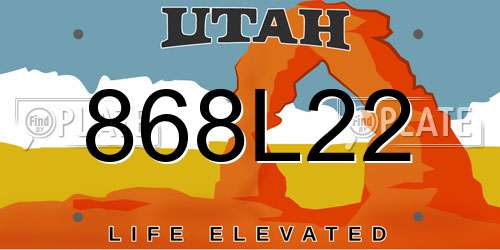 868L22 Utah License Plate