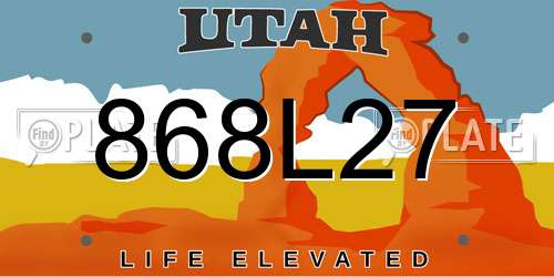 868L27 Utah License Plate