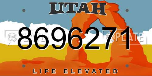 8696271 Utah License Plate