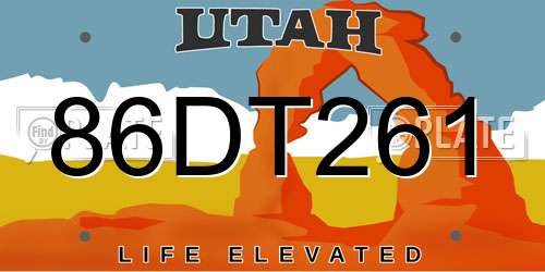 86DT261 Utah License Plate
