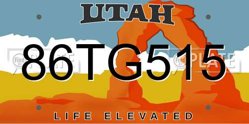 86TG515 Utah License Plate