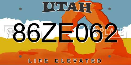 86ZE062 Utah License Plate