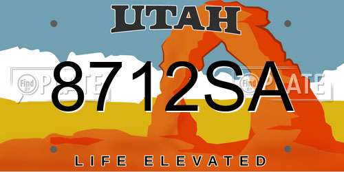8712SA Utah License Plate