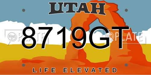 8719GT Utah License Plate