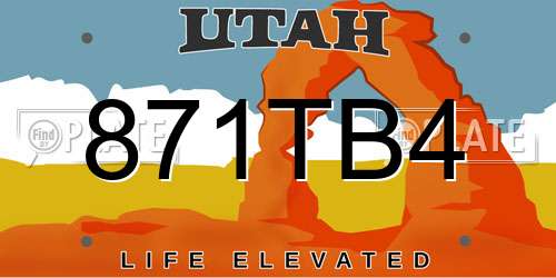 871TB4 Utah License Plate