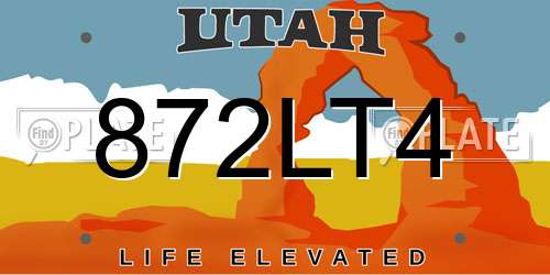 872LT4 Utah License Plate