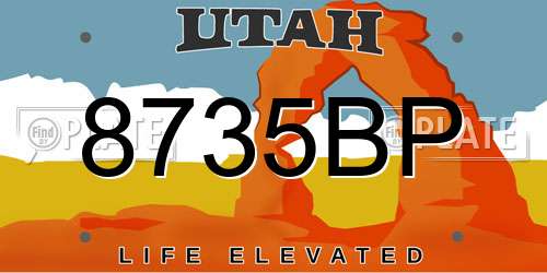 8735BP Utah License Plate
