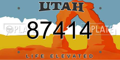 87414 Utah License Plate