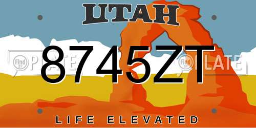 8745ZT Utah License Plate