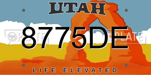 8775DE Utah License Plate