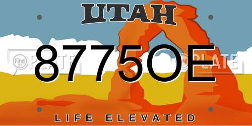 8775OE Utah License Plate
