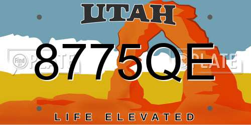 8775QE Utah License Plate