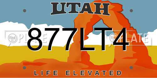 877LT4 Utah License Plate