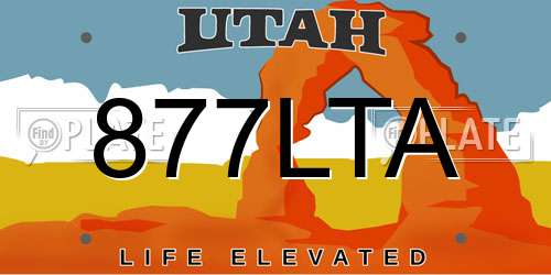 877LTA Utah License Plate