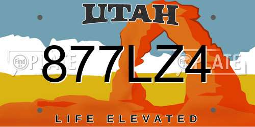 877LZ4 Utah License Plate