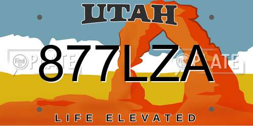 877LZA Utah License Plate