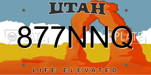 877NNQ Utah License Plate