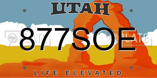 877SOE Utah License Plate