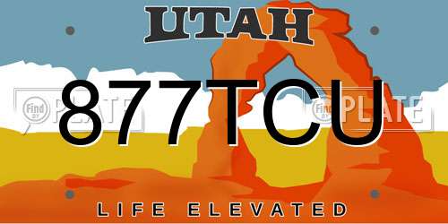 877TCU Utah License Plate