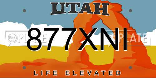 877XNI Utah License Plate