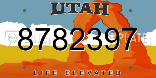 8782397 Utah License Plate
