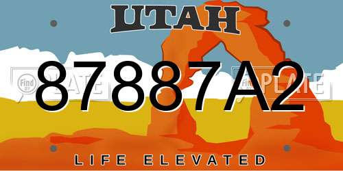 87887A2 Utah License Plate