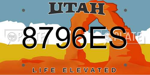 8796ES Utah License Plate