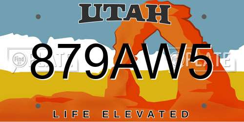 879AW5 Utah License Plate