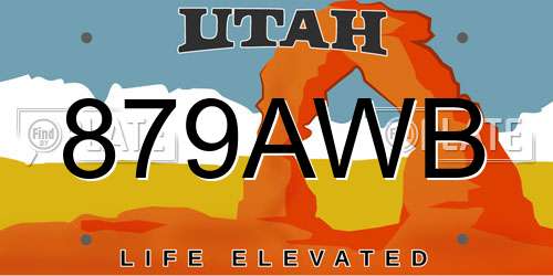 879AWB Utah License Plate