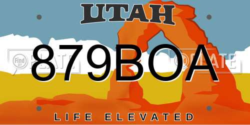 879BOA Utah License Plate