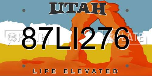 87LI276 Utah License Plate
