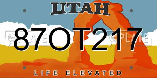 87OT217 Utah License Plate