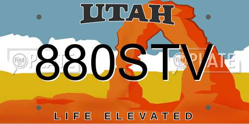 880STV Utah License Plate